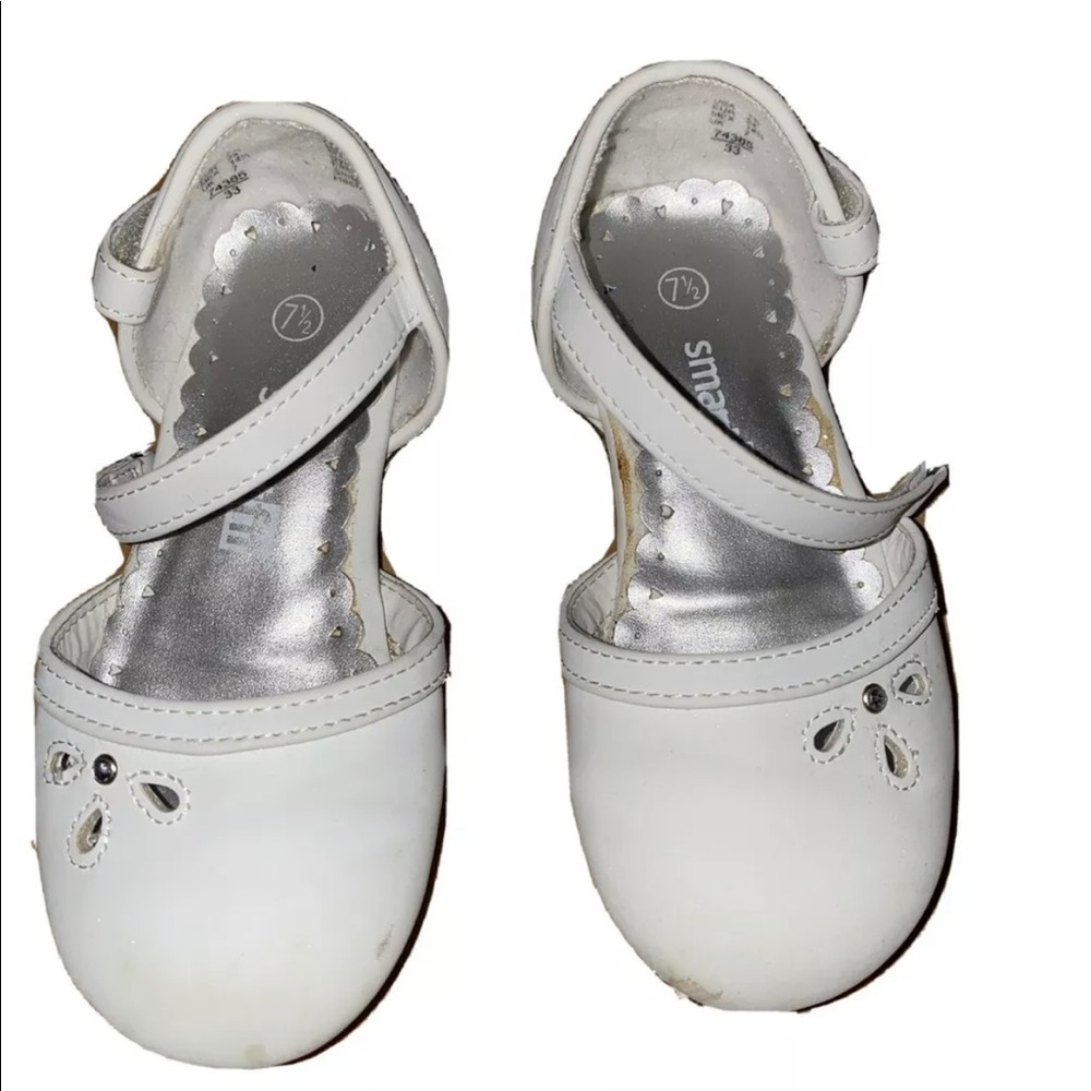 Girls White Dress Shoes-7.5